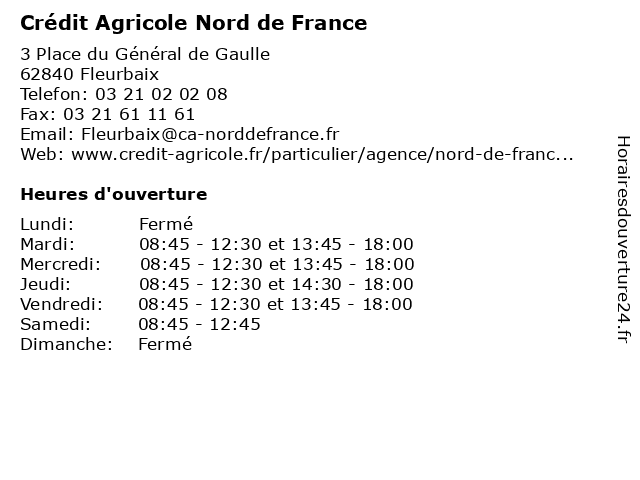 ᐅ Horaires d'ouverture „Crédit Agricole" | 3 Place du ...