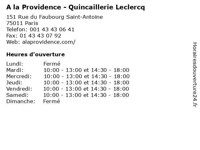 Quincaillerie Leclercq A La Providence Paris - Quincaillerie de
