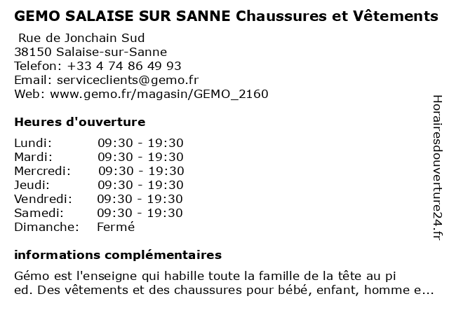 Gemo salaise sur sanne