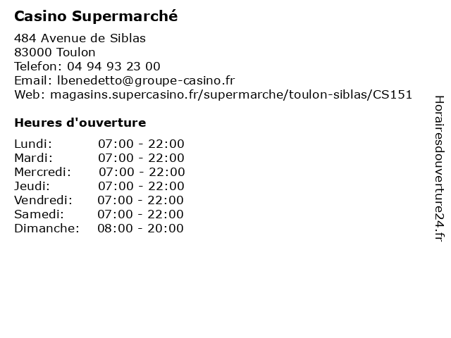 ᐅ Supermarché Casino – Horaires d'ouverture | 484 Avenue ...